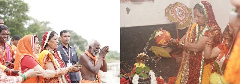 तीतरमारा संगम तट से सात किलोमीटर कांवड़-यात्रा कर श्रीमती कौशल्या साय ने श्रीफलेश्वर महादेव का किया जलाभिषेक : देश और प्रदेशवासियों की सुख-समृध्दि और विकास का मांगा आर्शीवाद.