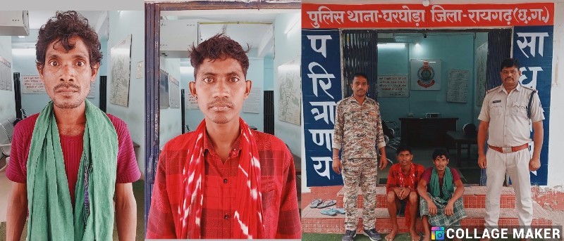 मवेशी तस्करों पर घरघोड़ा पुलिस की कार्यवाही : तस्करी करते दो आरोपियों को किया गिरफ्तार, पशु क्रूरता के अंतर्गत की गई कार्यवाही.