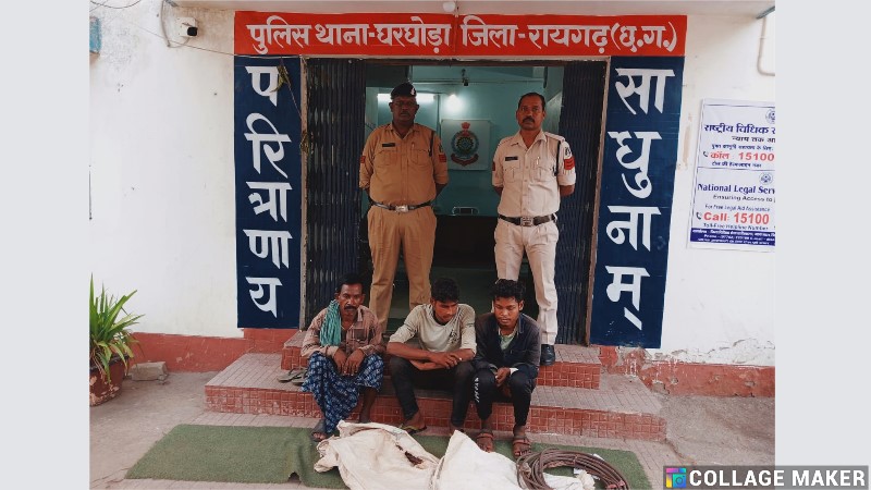 घरघोड़ा पुलिस को मिली बड़ी सफलता : रेलवे संपत्ति चुराने वाले तीन आरोपी गिरफ्तार… भेजा गया रिमांड पर.