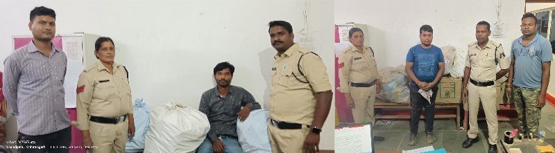 थाना पामगढ़ पुलिस की त्वरित कार्यवाही : 258569/- रुपये के अवैध फटाका के साथ दो आरोपियों को किया गिरफ्तार.