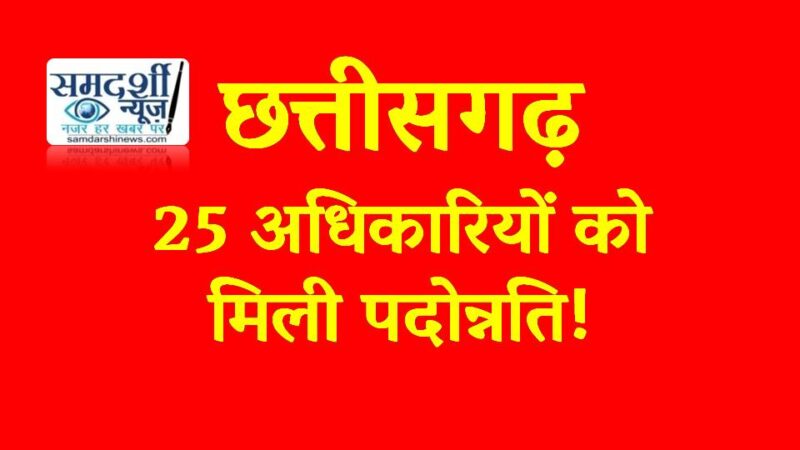 छत्तीसगढ़ शासन का कर्मचारियों के प्रति सकारात्मक कदम : कलेक्टर, उप सचिव, उप कुलसचिव सहित 25 अधिकारियों को मिली पदोन्नति