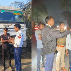 यातायात पुलिस की कार्यवाही : शराब पीकर वाहन चलाने पर 6 चालकों पर ₹10000-₹10000 का हुआ जुर्माना, वाहन स्वामियों पर भी हुई कार्यवाही.