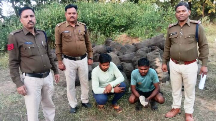 अवैध कोयला ईंट भट्ठा में खपाने की सूचना पर पुलिस की कड़ी कार्यवाही : 2 टन कोयला सहित दो लोगों को किया गिरफ्तार.