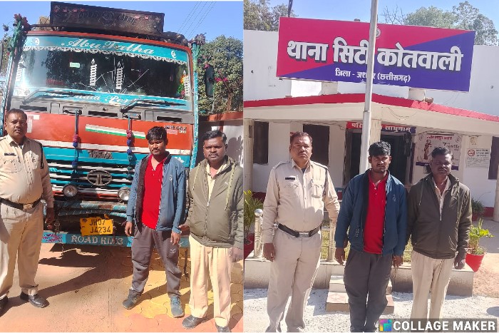 जशपुर पुलिस की कार्यवाही : 1.25 लाख की अवैध कबाड़ सामग्री सहित ट्रक जब्त, कबाड़ी रकबुल अंसारी के बेटे पर FIR