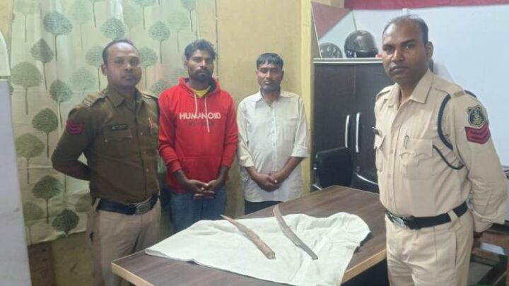 लोहे के हथियार से धमकाने वाले दो आरोपी गिरफ्तार, पुलिस ने की आर्म्स एक्ट की कार्यवाही