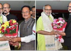 उपराष्ट्रपति सी. पी. राधाकृष्णन का राज्यपाल रमेन डेका और मुख्यमंत्री विष्णुदेव साय ने स्वामी विवेकानंद विमानतल पर किया आत्मीय स्वागत