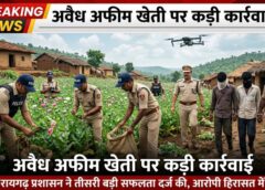 रायगढ़ में अफीम की अवैध खेती पर प्रशासन की तीसरी बड़ी कार्रवाई: मुड़ागांव में बड़ा भंडाफोड़, आरोपी हिरासत में, जिलेभर में ड्रोन सर्वे से सतत निगरानी”