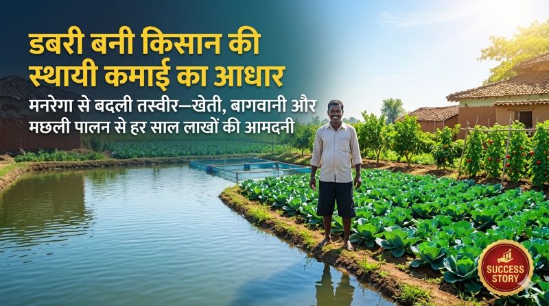 मनरेगा से बदली तस्वीर: डबरी बनी किसान मधुसूदन की स्थायी आय का मजबूत आधार, जल संरक्षण के साथ हर साल 2.2 लाख तक की कमाई—जशपुर में 480 डबरी निर्माण से सैकड़ों किसानों को लाभ