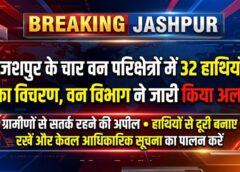 जशपुर में बढ़ी हाथियों की गतिविधि: कई गांवों के आसपास 32 हाथियों का दल सक्रिय, वन विभाग ने जारी की सुरक्षा एडवाइजरी