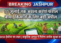 31 जुलाई से पहले कराएं फसल बीमा, जशपुर के किसानों के लिए कृषि विभाग की बड़ी अपील, प्राकृतिक आपदा में मिलेगा आर्थिक सुरक्षा कवच
