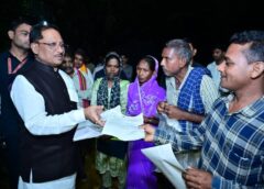 Chief Minister Vishnu Deo Sai listening to the grievances and demands of citizens at the Chief Minister’s Camp Office in Bagia, Jashpur.